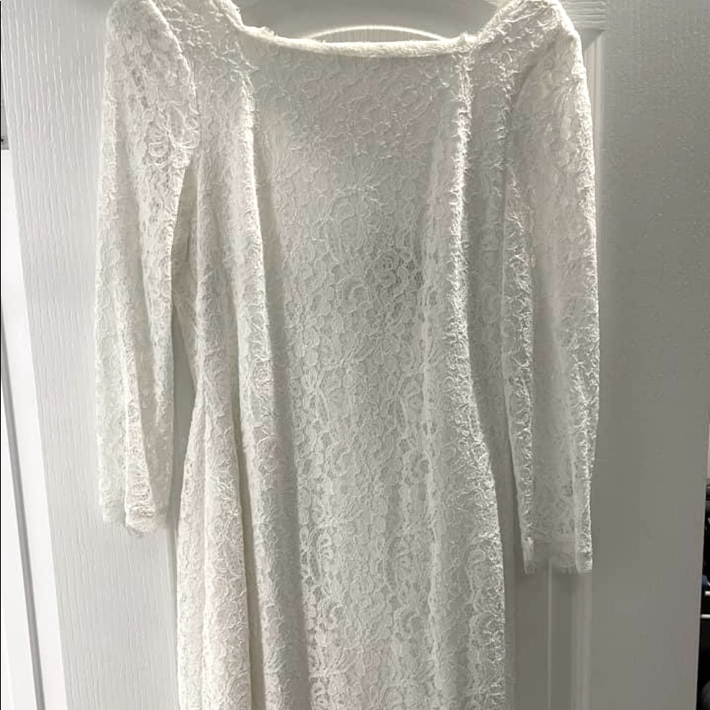 Adrianna Papell white lace dress